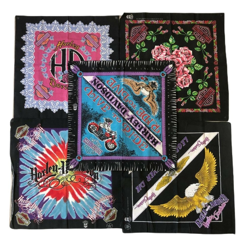 Vintage Harley Davidson Motorcycle Bandana Lot
